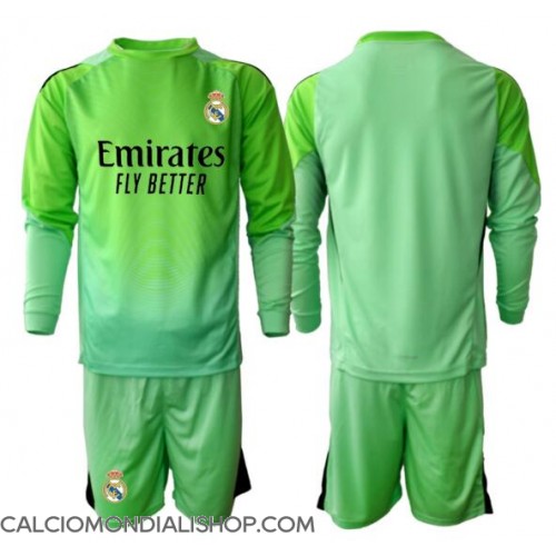 Maglie da calcio Real Madrid Portiere Seconda Maglia Bambino 2025-26 Manica Lunga (+ Pantaloni corti)